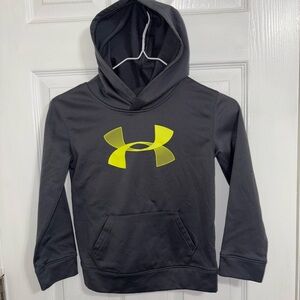 Under Armour Kids Hoodie - Charcoal with Neon Yellow Logo
